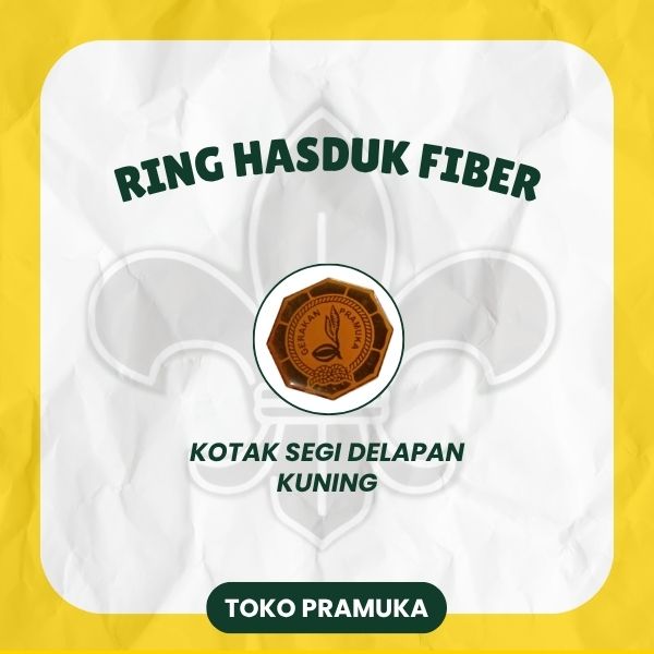 Ring Hasduk Fiber - Kotak Segi Delapan Kuning