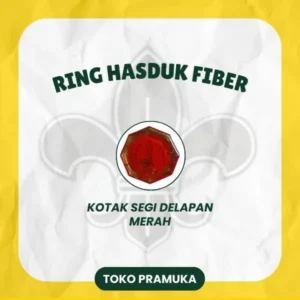 Ring Hasduk Fiber - Kotak Segi Delapan Merah